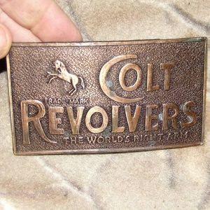 Vintage Colt revolver firearms belt buckle